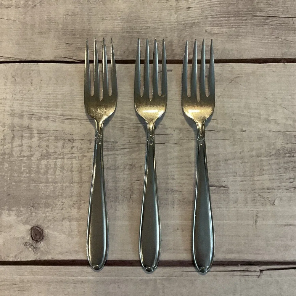 Stanley Roberts Rogers Stainless Flatware COURTSHIP 3 Salad Dessert Forks Korea